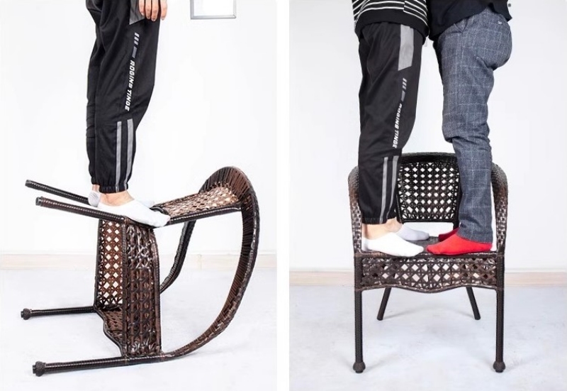 Ghế giả mây kết hợp bàn trà giải trí ngoài trời HTY002 7