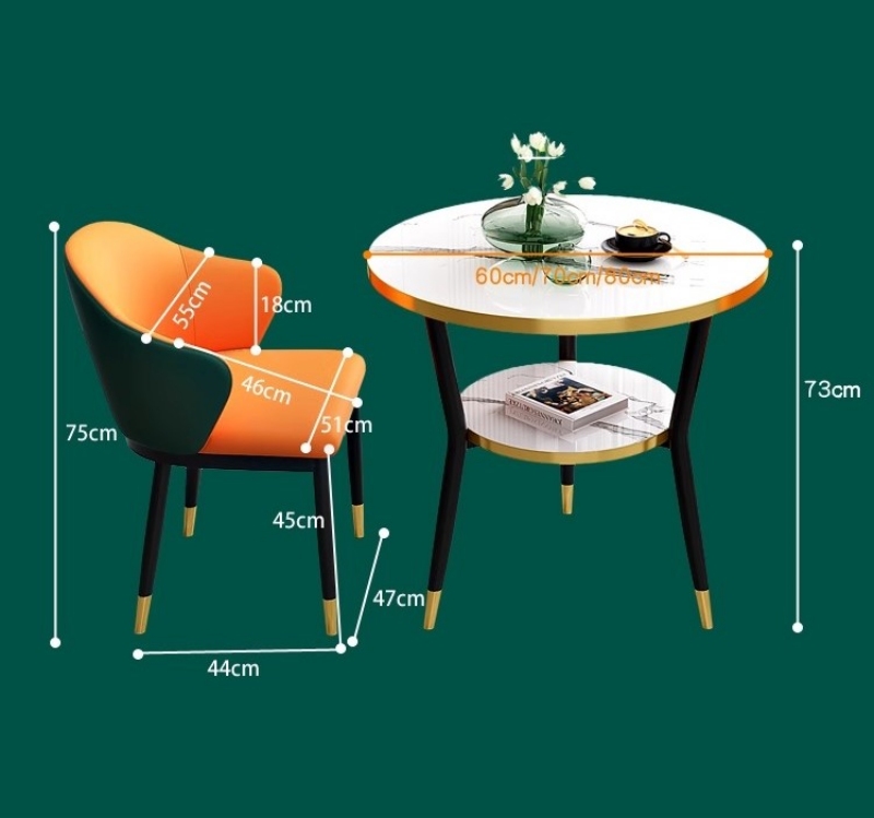 Ghế cà phê nhà hàng kết hợp bàn tròn sang trọng ML0028 17