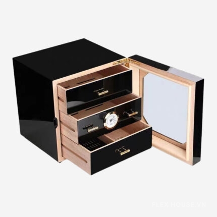 Hộp bảo quản cigar ba ngăn sang trọng PCS3523
