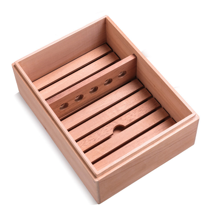 Hộp bảo quản cigar gỗ tuyết tùng màu gỗ tự nhiên CGL1456 7
