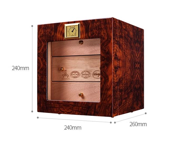 Hộp giữ ẩm cigar 3 ngăn độc lập gỗ tuyết tùng CGL7001 14