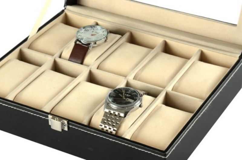 Hộp đựng bộ sưu tập đồng hồ 10 ngăn bằng da QX1703 13