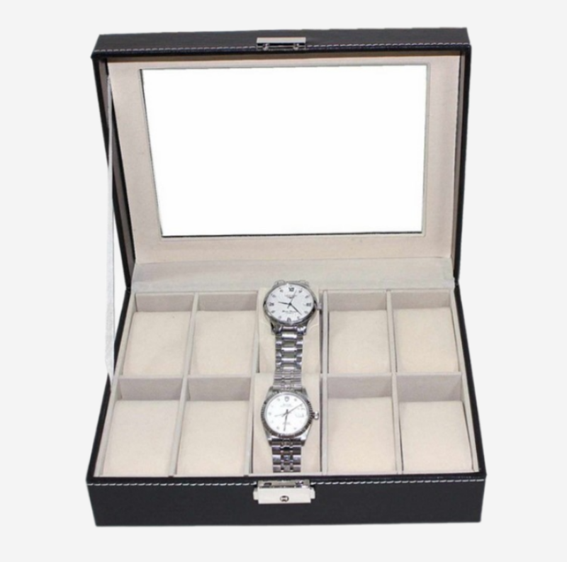 Hộp đựng bộ sưu tập đồng hồ 10 ngăn bằng da QX1703 7