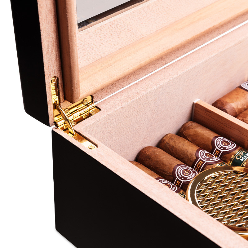Hộp đựng cigar vân gỗ có khóa sang trọng CGL543 7