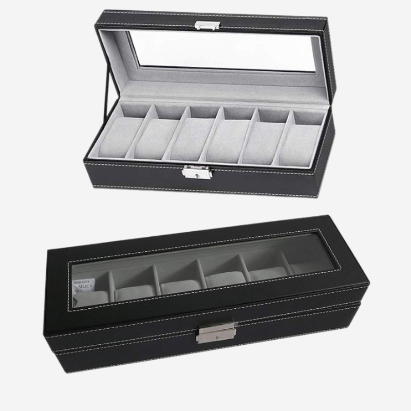 Hộp đựng đồng hồ bằng da 6 ngăn cao cấp QX6137 4