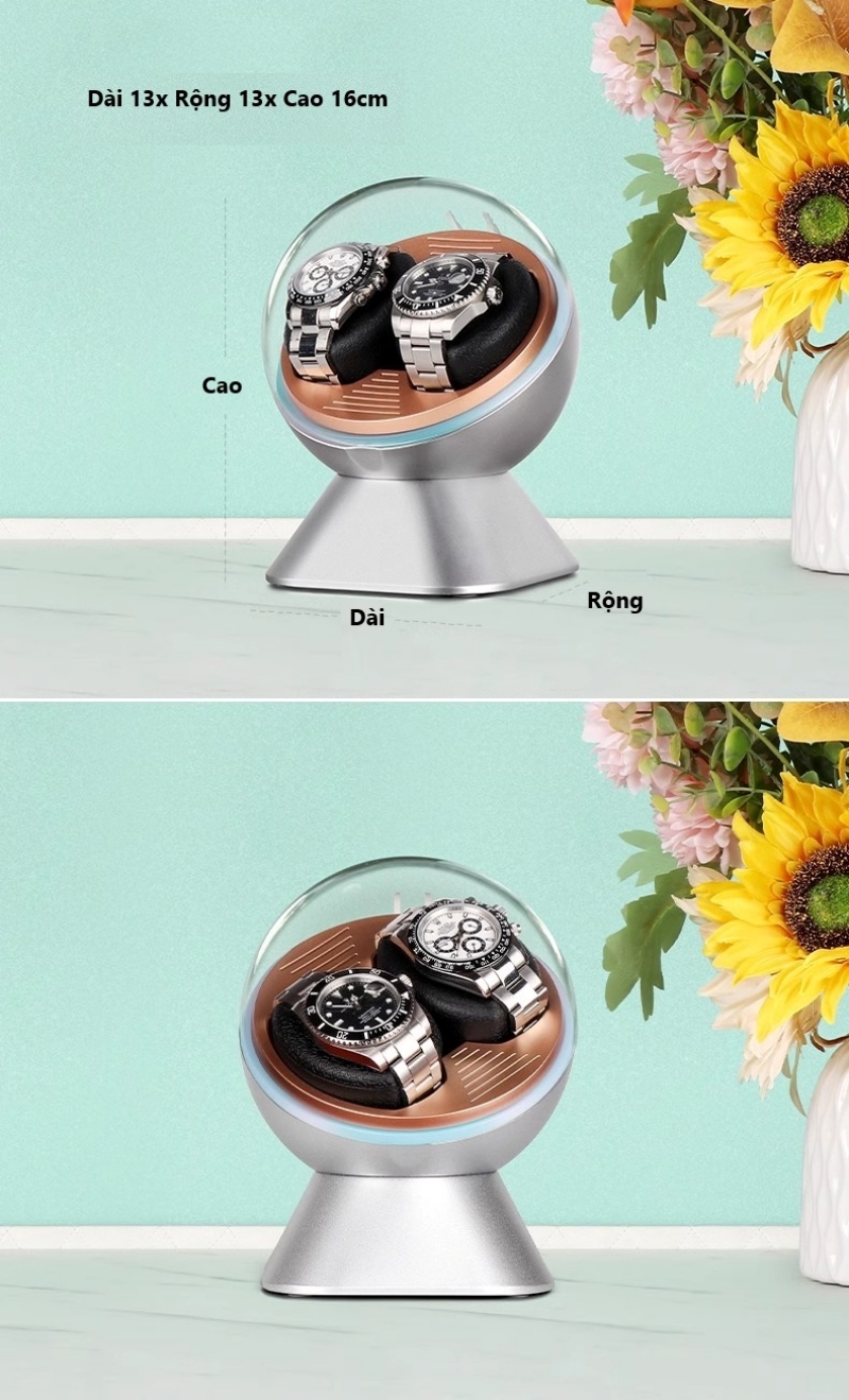 Hộp đựng đồng hồ cơ 2 xoay cao cấp SW6746 8