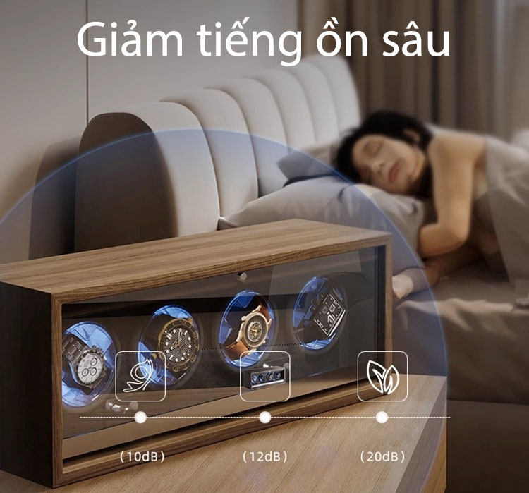 Hộp xoay đồng hồ cơ nhiều ngăn bằng gỗ BT265 7