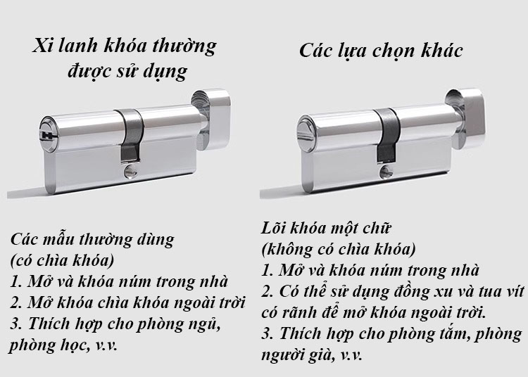 Khóa phân thể tay gạt bằng đồng khối cầu bạc ID7487 11