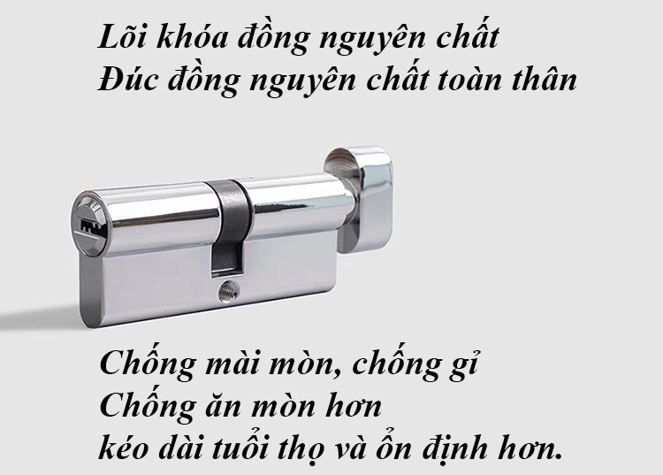 Khóa tay gạt bằng đồng quả cầu trắng ID7526 16