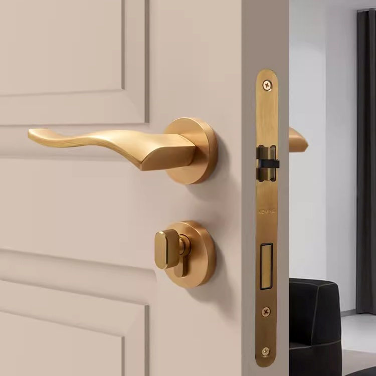Khóa cửa phòng hợp kim kẽm tay gạt lượn sóng LF1085 9
