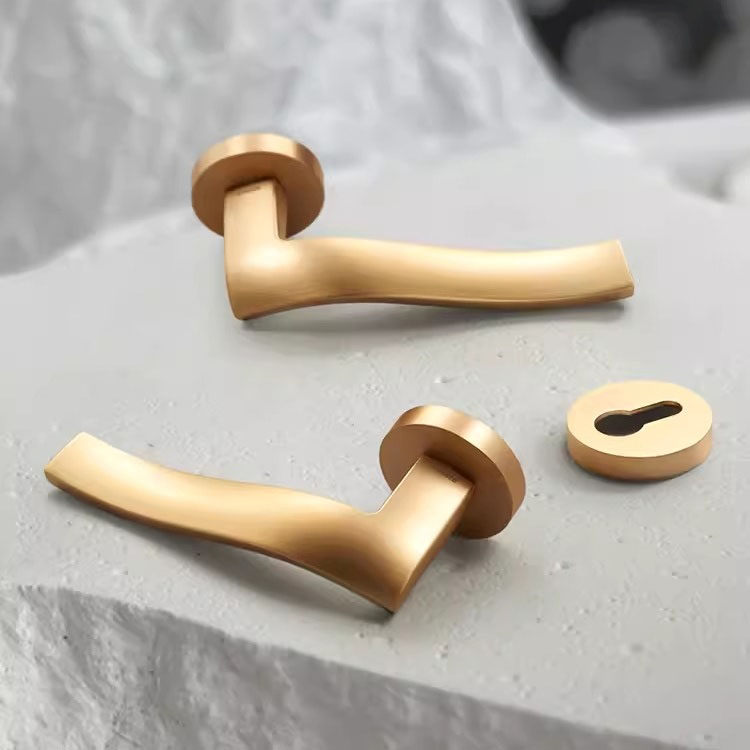 Khóa cửa phòng hợp kim kẽm tay gạt lượn sóng LF1085 8