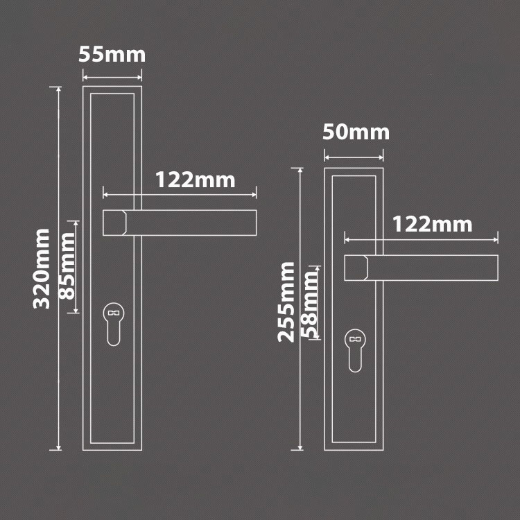 Khóa cửa tay gạt đồng hoa văn uốn lượn cổ điển HT069 8