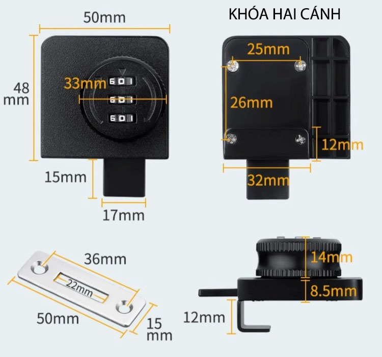 Khóa mật mã tủ kính không khung ZHH746 20