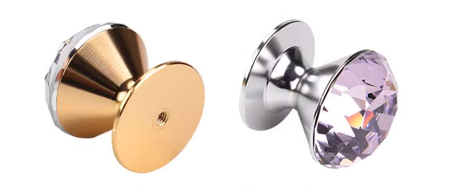 Núm tay nắm tủ pha lê đế hợp kim TNB018 10