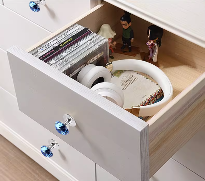 Núm tay nắm tủ pha lê đế hợp kim TNB018 7
