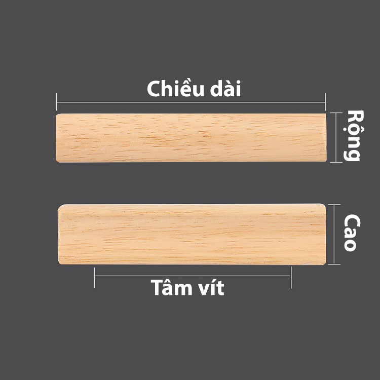Tay nắm tủ gỗ nguyên khối tối giản BAC3136 12