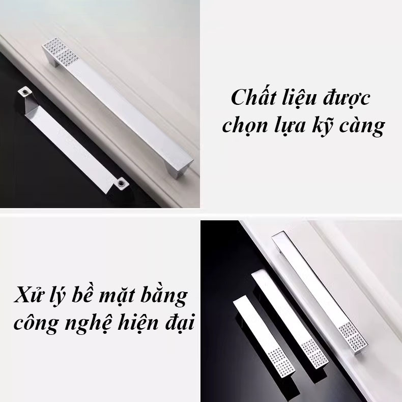 Tay nắm tủ hợp kim kẽm khảm giả kim cương JS3243 9