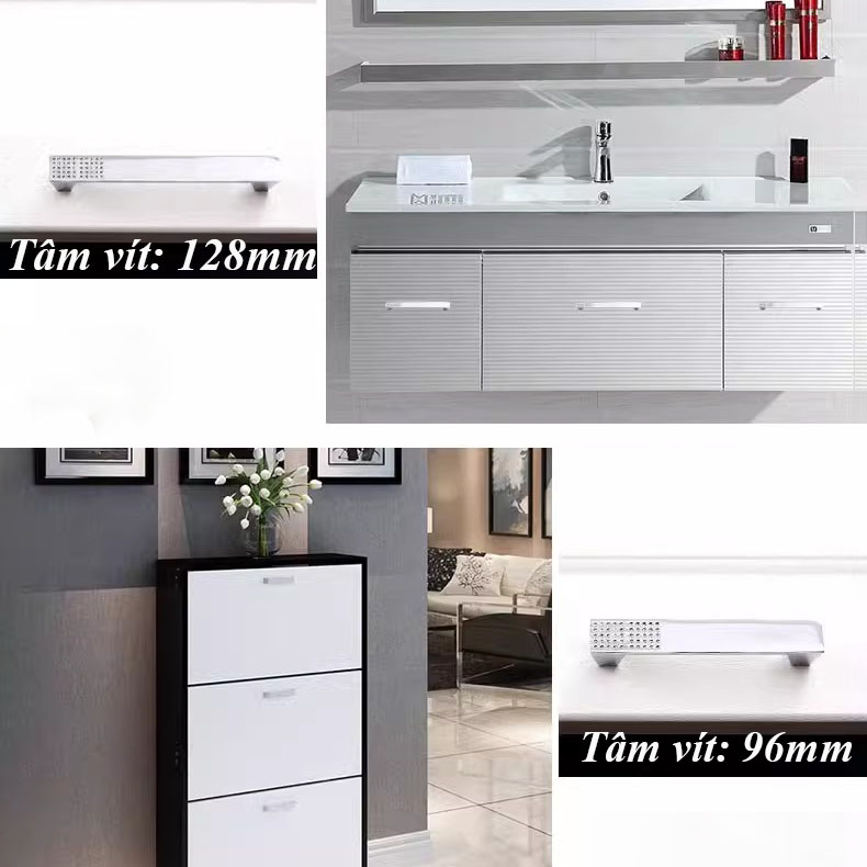 Tay nắm tủ hợp kim kẽm khảm giả kim cương JS3243 7