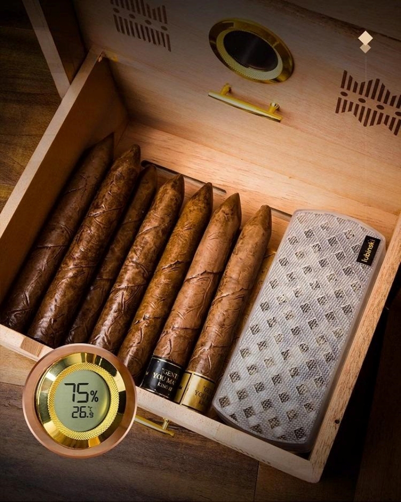 Tủ cigar thân gỗ tuyết tùng nguyên khối LBS737 8