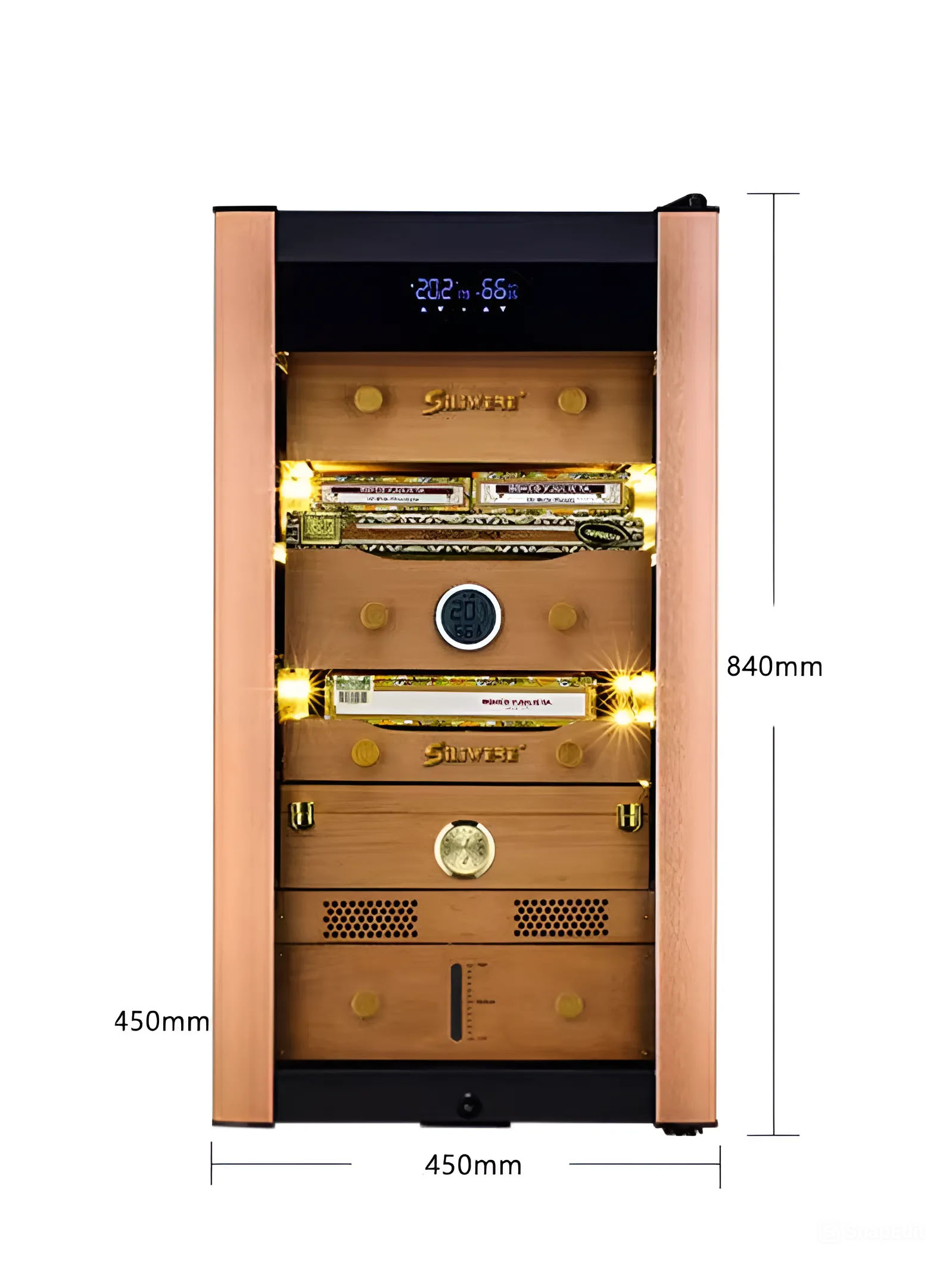 Tủ đựng cigar mini 70 lít bằng gỗ tuyết tùng SW2883 9