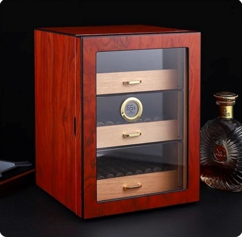 Tủ lưu trữ 100 điếu cigar mặt kính trong suốt HNC308 8