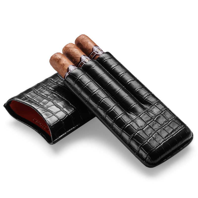 Túi da đựng cigar 3 ngăn họa tiết sang trọng CGL1225 5