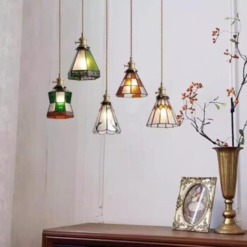 Đèn thả thủy tinh đui đồng nhiều kiểu dáng HL0014
