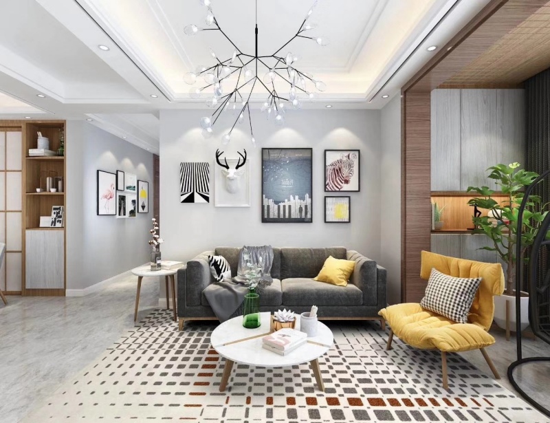 Thảm sàn decor chấm màu đậm nhạt sáng tạo YN-BLG60 4