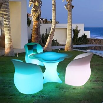Bộ bàn ghế bar đèn led hoa Tulip hiện đại XC1466