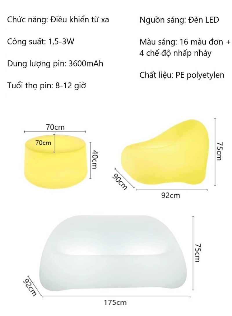 Bộ bàn ghế bar tròn phát sáng độc đáo BF1701 21