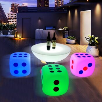 Bàn ghế đèn led mô hình khúc gỗ độc đáo XC383