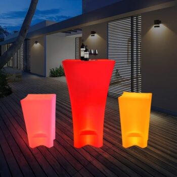 Bộ bàn ghế đèn led quầy bar ngoài trời LB6011