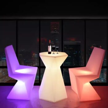 Bộ bàn ghế kim cương đèn led decor quán bar YB5147