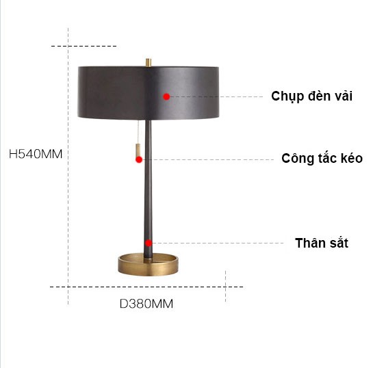 Đèn để bàn trang trí đầu giường ngủ hiện đại HX4577 6