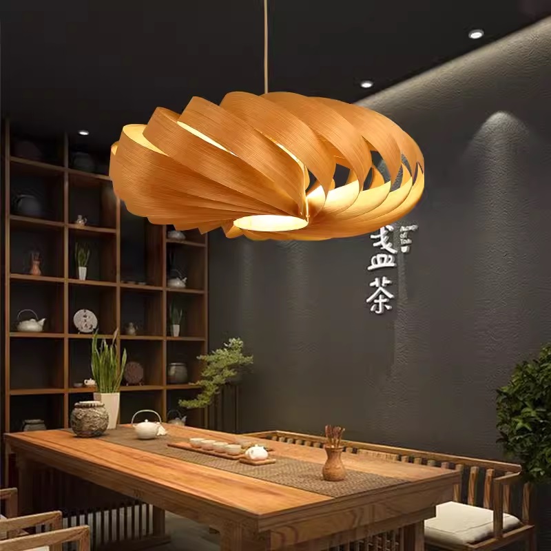 Đèn lồng thả gỗ phong cách Zen thanh lịch LG0318