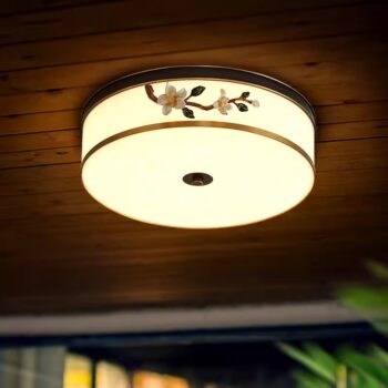Đèn ốp trần điêu khắc hoa Chăm Pa nghệ thuật ND6725