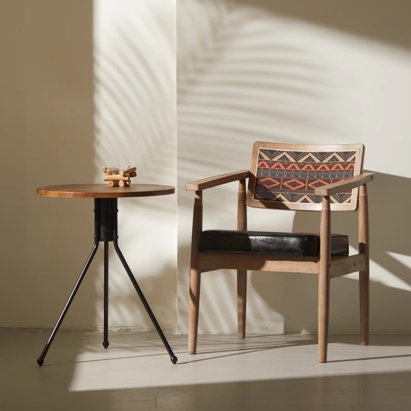 Ghế ăn gỗ họa tiết Boho phong cách Wabi-sabi FC8118 8