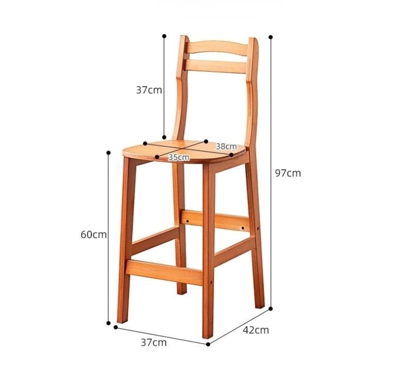 Ghế cao quầy bar phòng bếp bằng gỗ DG2549 16