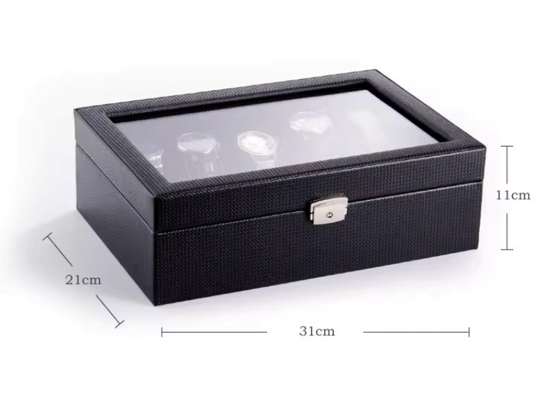Hộp đựng đồng hồ bọc da hoa văn kim cương PU5102 26