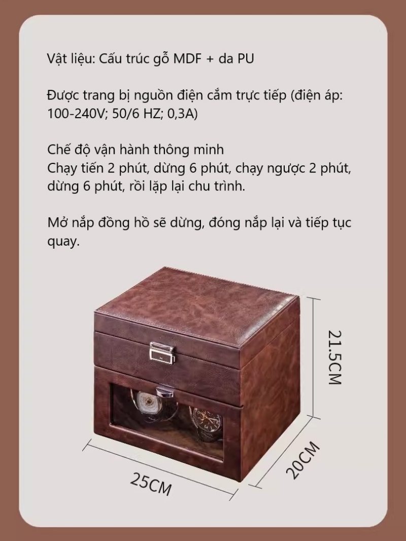 Hộp đựng đồng hồ 10 ngăn 2 xoay HY1027 14