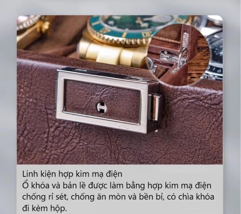 Hộp đựng đồng hồ 10 ngăn 2 xoay HY1027 12