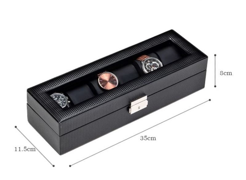 Hộp đựng đồng hồ trang sức 6 ngăn có khóa SBH061 12