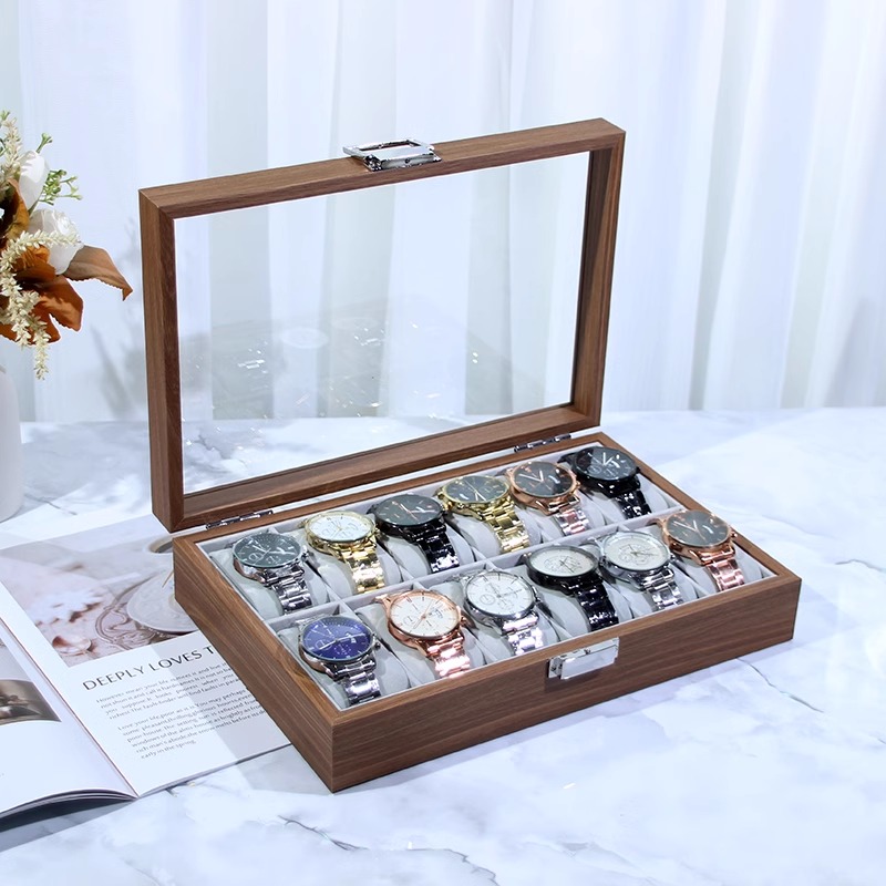 Hộp trưng bày đồng hồ nhiều ngăn bằng gỗ YC3291 12