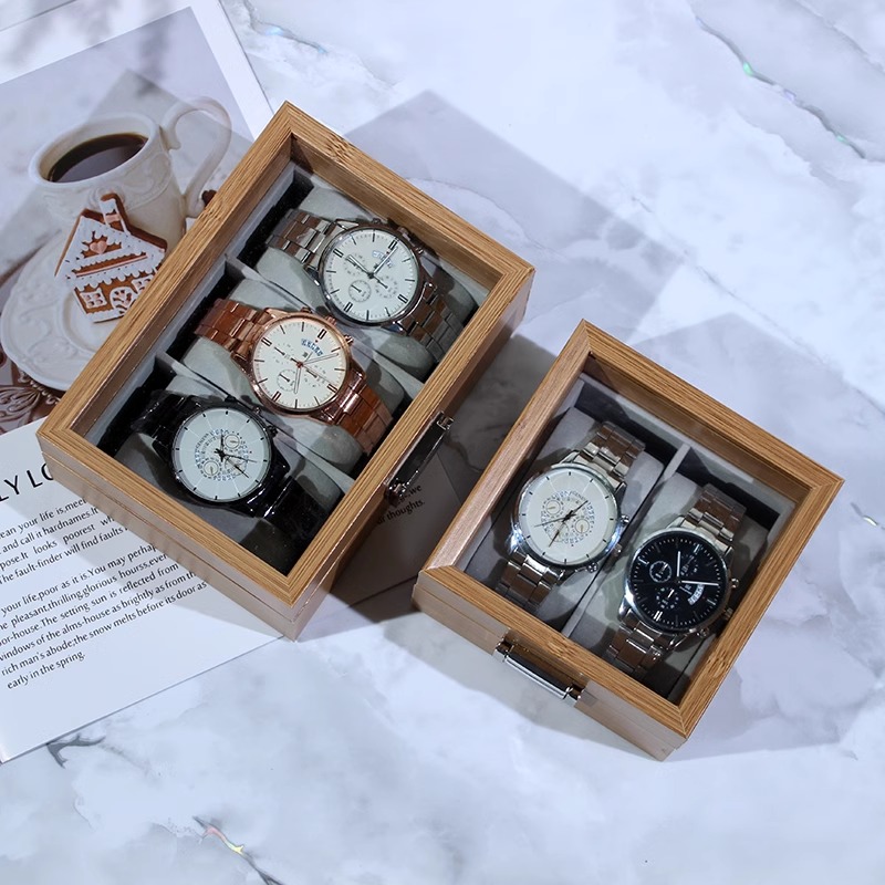 Hộp trưng bày đồng hồ nhiều ngăn bằng gỗ YC3291