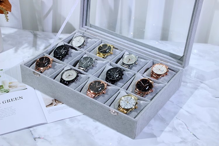 Hộp trưng bày đồng hồ nhiều ngăn bằng gỗ YC3291 11