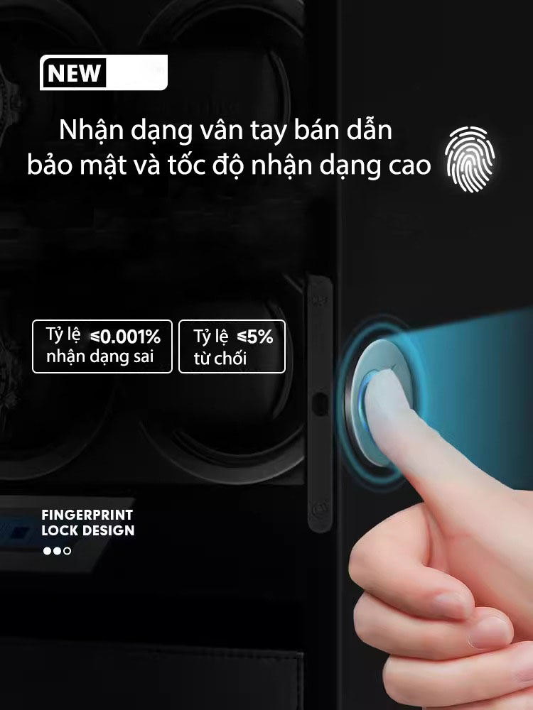 Hộp xoay đồng hồ khóa vân tay cao cấp DRK6851 13