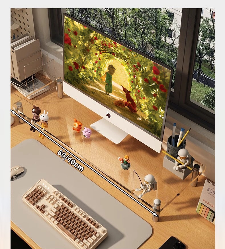 Kệ đỡ màn hình máy tính decor trong suốt FLYJ001T 10