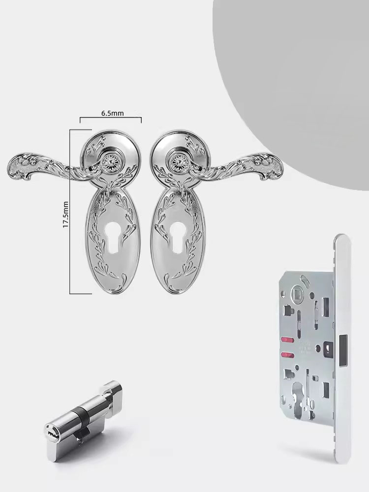 Khóa cửa tay gạt bằng đồng kiểu Pháp BTN8551 14