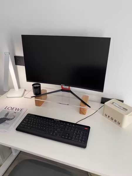 Kệ nâng màn hình máy tính mặt kính chân gỗ FLXHD6 18