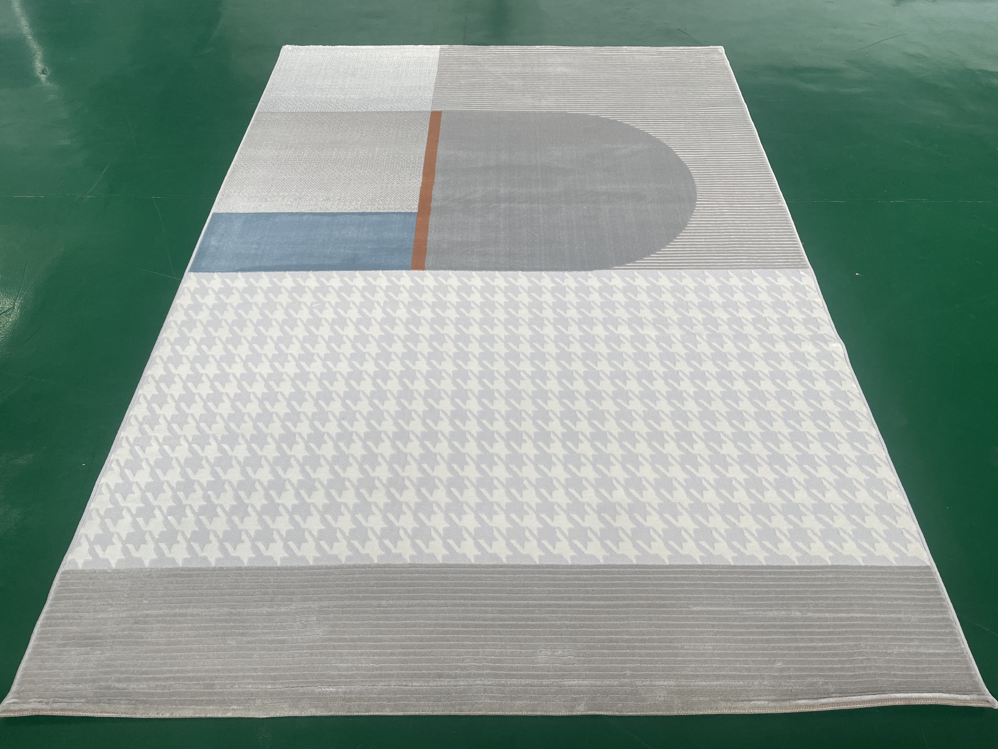 Thảm lót sàn phối họa tiết Houndstooth YN-PY07 3